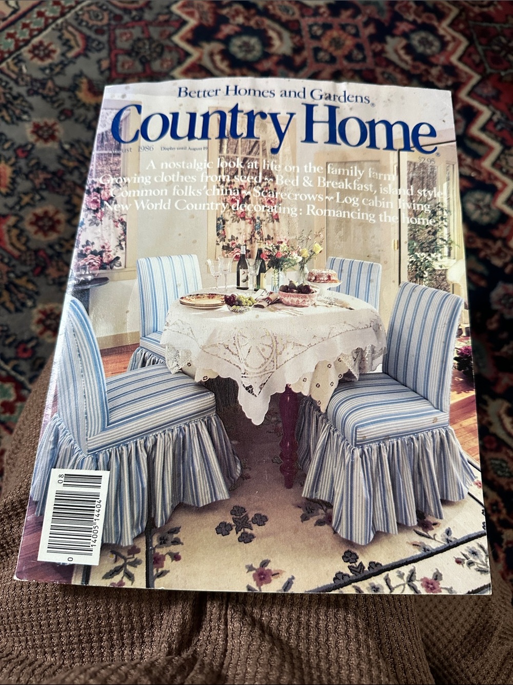 Better Homes And Gardens Blue and White Striped Skirted Dining Chairs